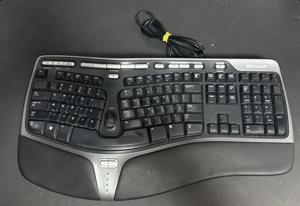 Microsoft 4000 V1.0 KU-0462 1048 Natural Ergonomic Keyboard Palm Lift Tested